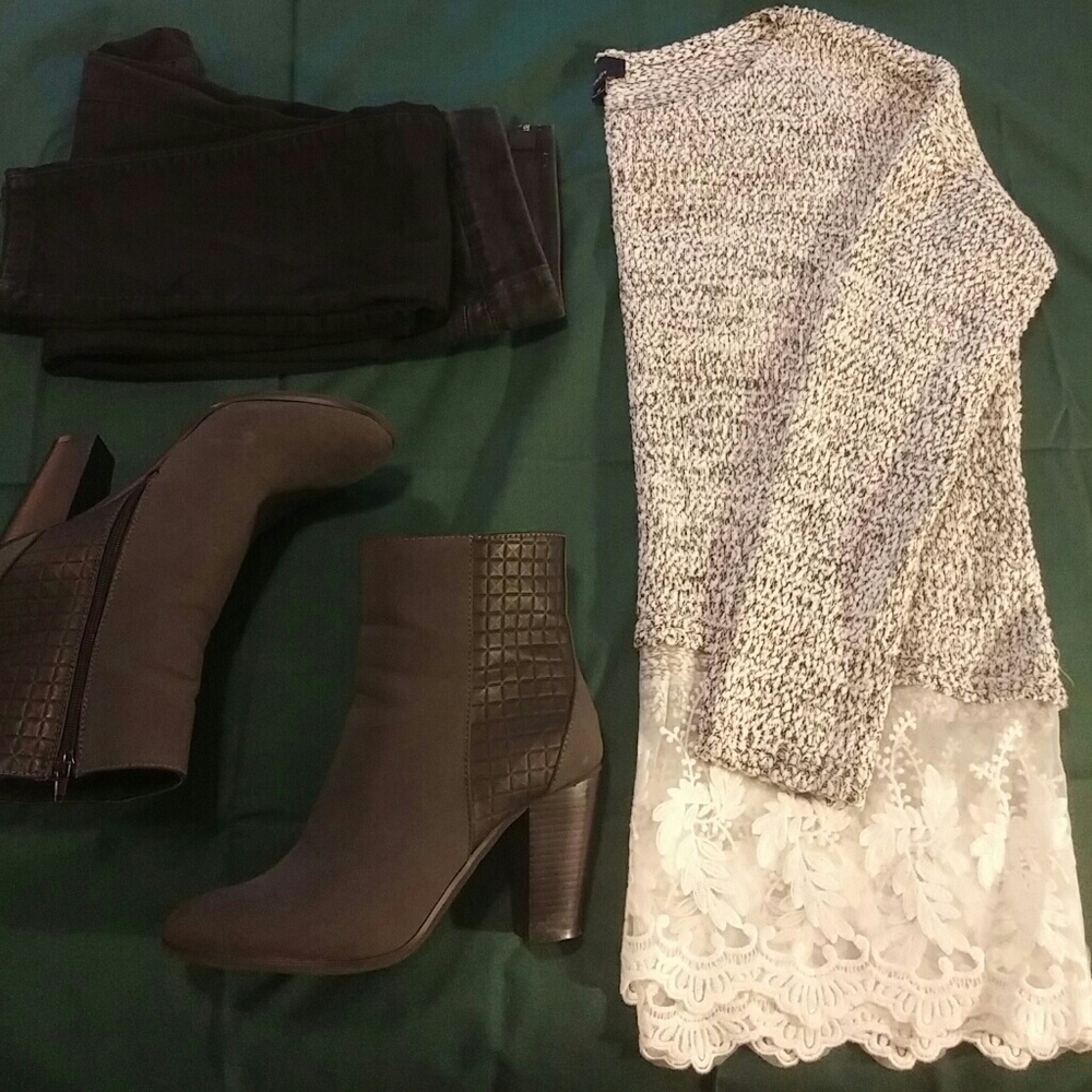 Lace ruffle sweater